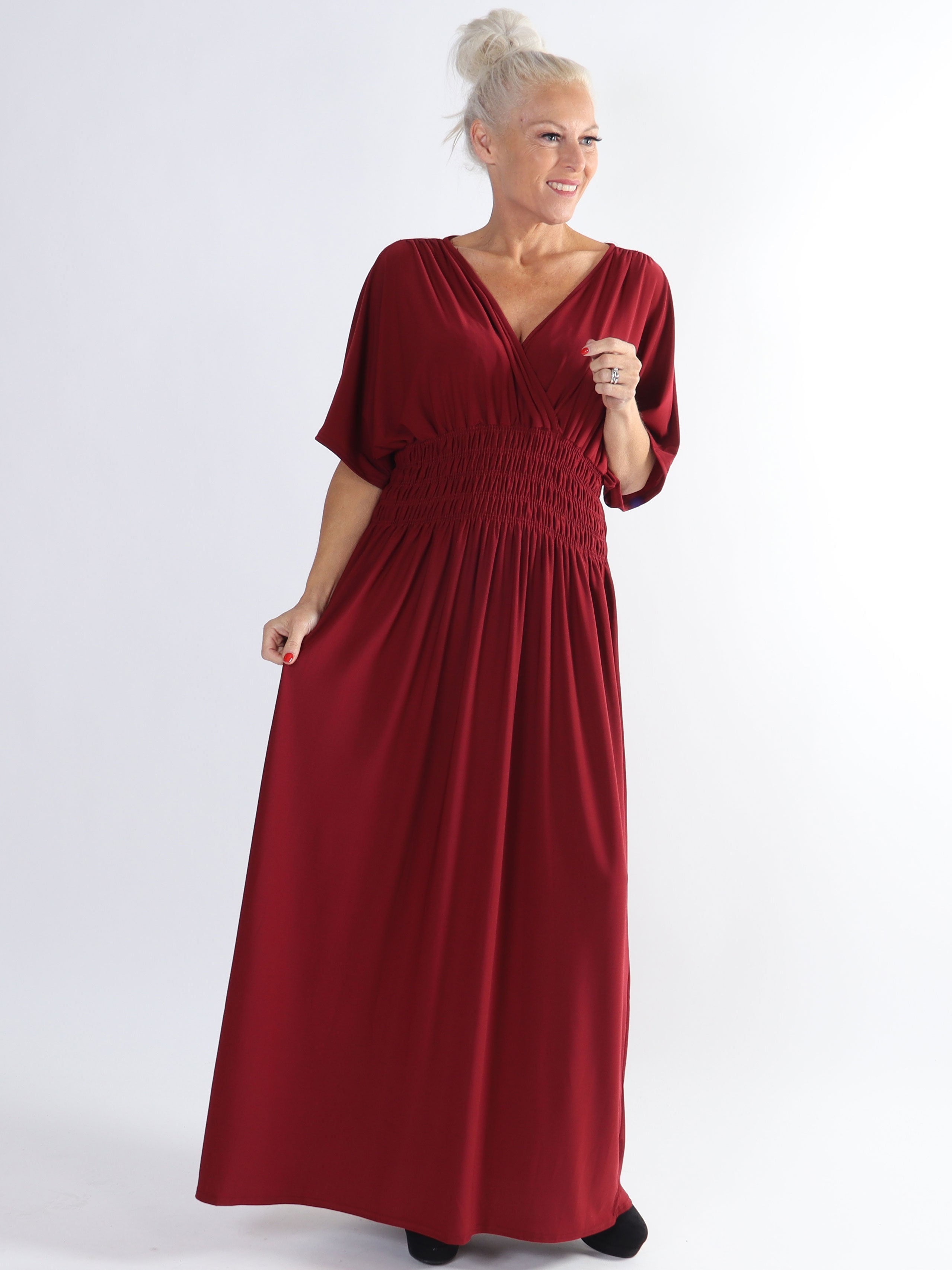 Pams Plain - Elastisk plus size kjole med smock